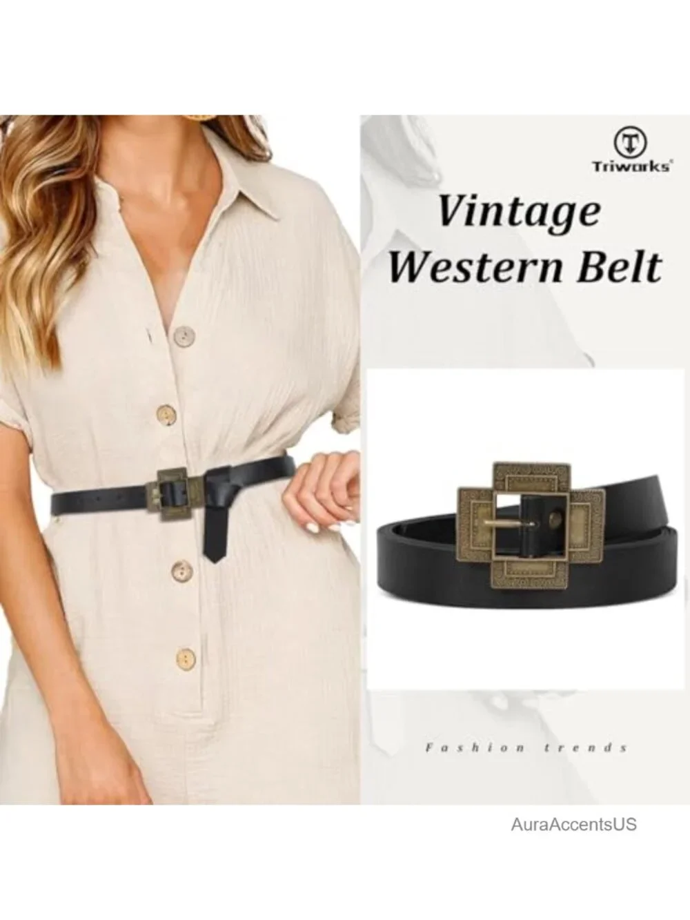 Western Concho Leather Belt Cowgirl Boho Chunky for Dresses Concert Festival